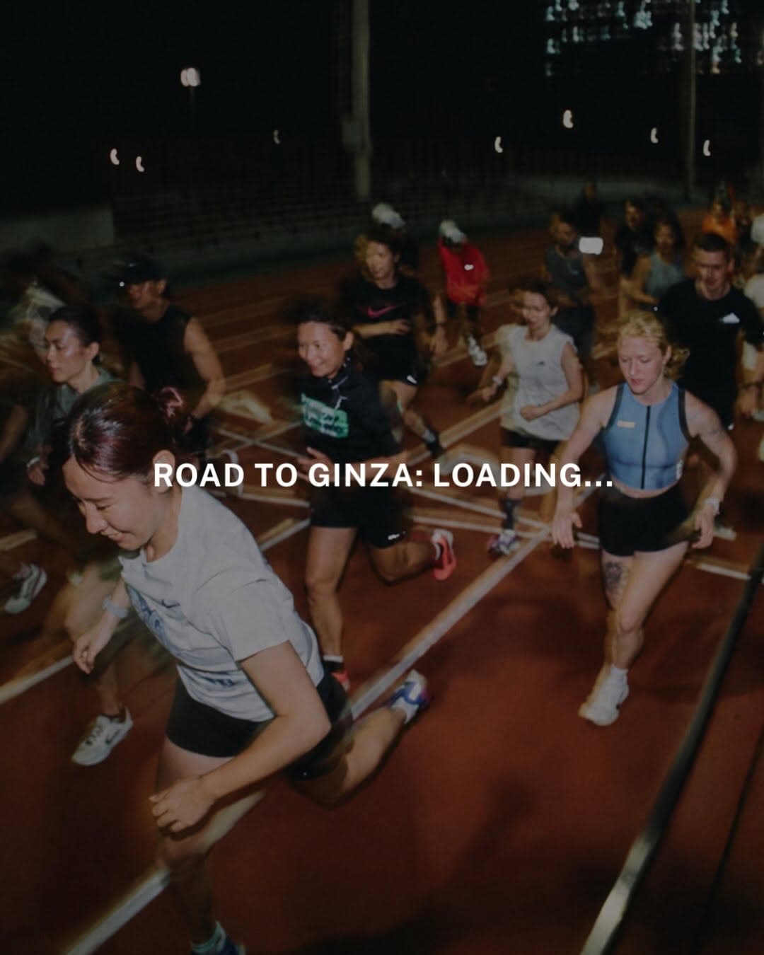 Runners gathered at Oda Field training together before the Nike Tokyo GINZA MILE race